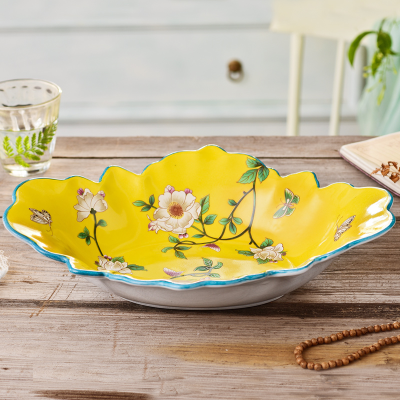 American household compote creative sitting room tea table large fruit bowl suit I and contracted ceramic European fruit bowl