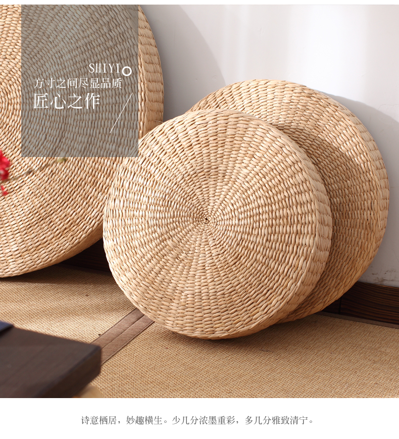 Rơm Nhật Bản phong cách đệm nệm nệm dày tròn thảm cỏ Pu pad thờ phật Phật Zen đệm thủ công - Ghế đệm / đệm Sofa nệm ngồi bệt