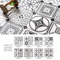 Nordic living room 300 black and white tile tiles Bathroom background wall tiles Dining room balcony kitchen tile floor tiles