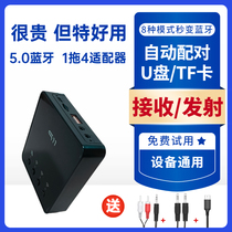 Bluetooth receiver 5 0 wireless transfer aux audio sound power amplifier external home connection desktop 1 drag 4 conversion