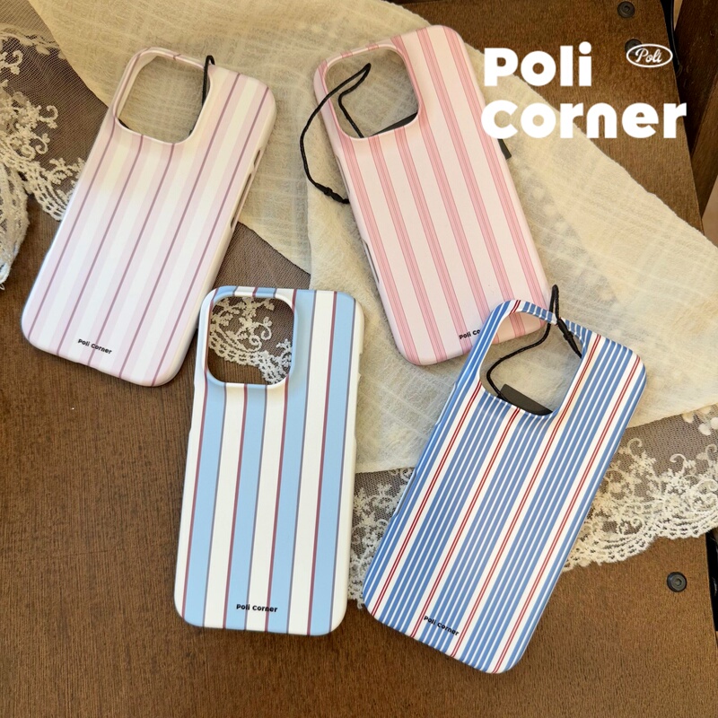 Poli Corner Simple Striped Super Stylish Phone Case ins Style 17Promax Full-Cover Phone Case Imported Korean Film Case Niche Apple 16 Super Cute and Attractive Striped Phone Case Poli Corner Simple Striped Super Stylish Phone Case ins Style 17Promax Full-Cover Phone Case Imported Korean Film Case Niche Apple 16 Super Cute and Attractive Striped Phone Case