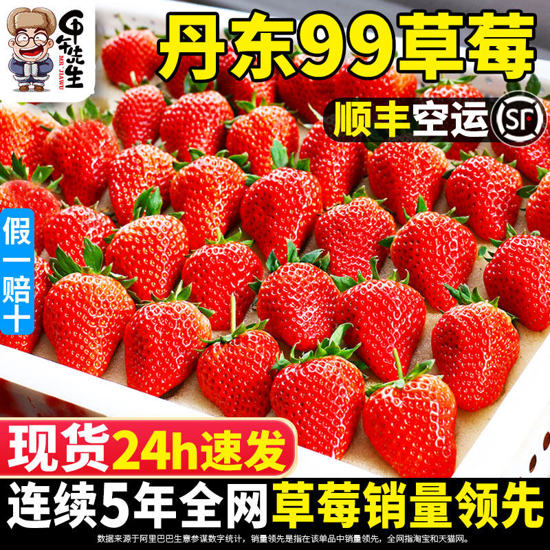 Midday Mr. Dandong 99 strawberry red face strawberry fresh milk cream Tung Port Big 99 fruit 99 fruits 99 Dang-Taobao