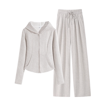 Pull back autumn sports suit for women 2024 new Korean style gentle style slim fit and taller for autumn wear Z