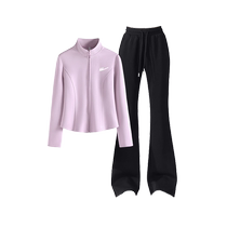 Pull back purple sports suit for women 2024 new spring and autumn middle school students casual early autumn Korean style two-piece set Z2