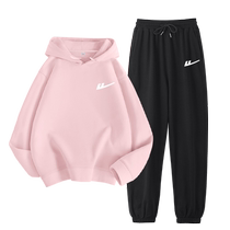 Pull back pink early autumn outfit set 2024 new small person loose atmosphere salty light mature two-piece set Z