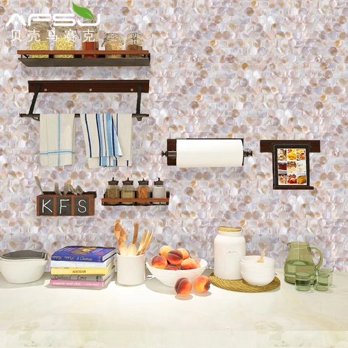 Afsj натуральная круглая раковина мозаичная масло цветочная мозаика простая современная входная стенка для ванной комнаты