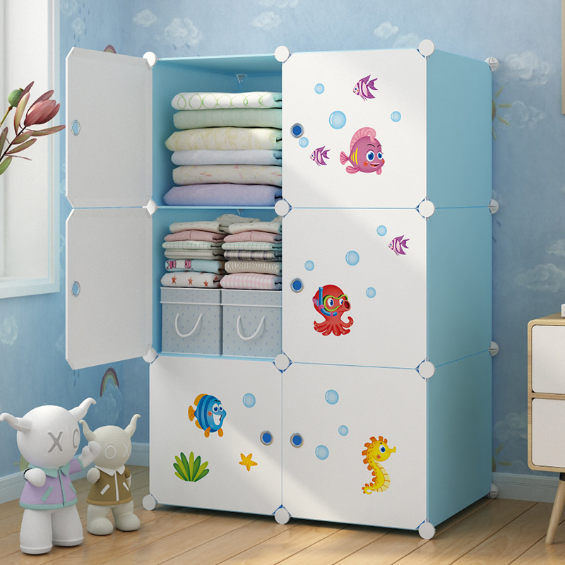 Children's wardrobe simple baby rental bedroom clothes finishing storage wardrobe plastic household clothes storage cabinet