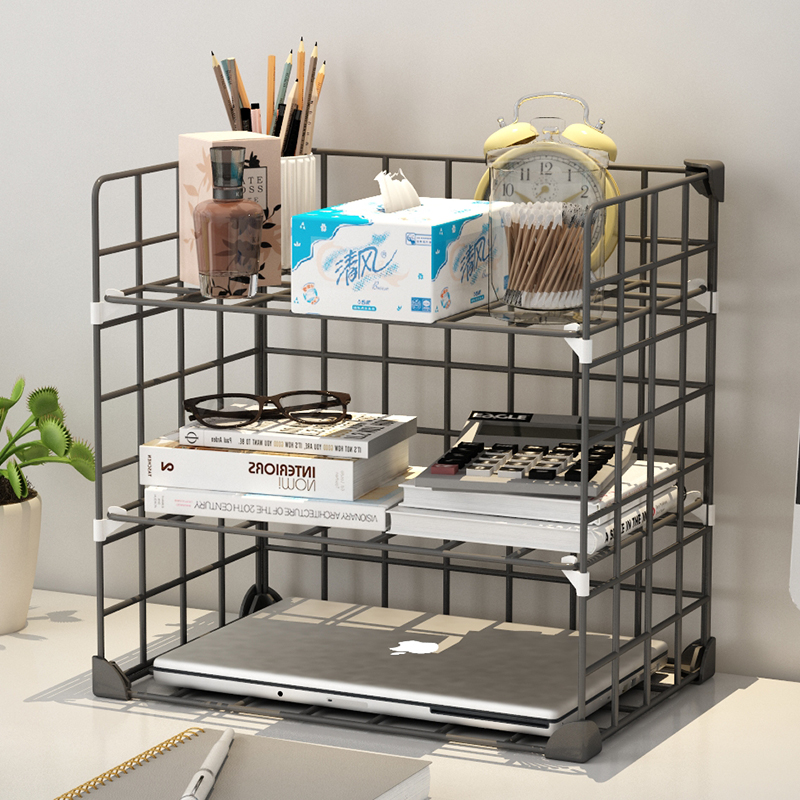 Desk Shelf Students Tabletop Finishing Deviner Multiple Layers Iron Art Office Table Simple Small Bookshelves