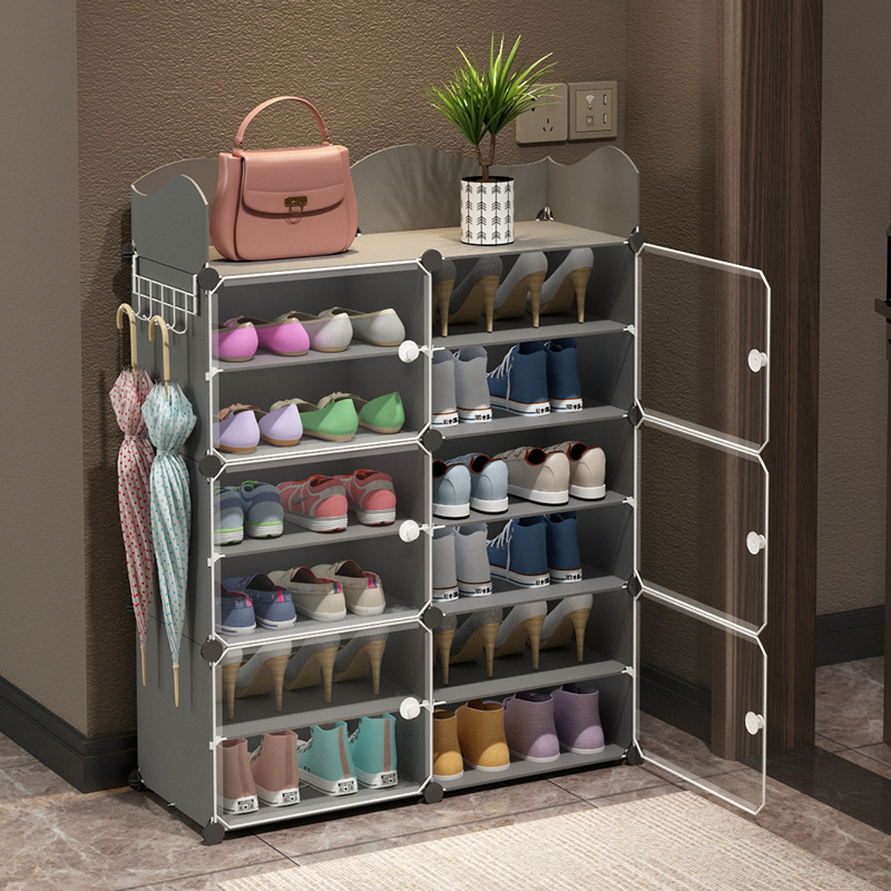 Dormitory shoe rack shoe box storage box transparent plastic home door shoe storage artifact dust-proof narrow small shoe cabinet