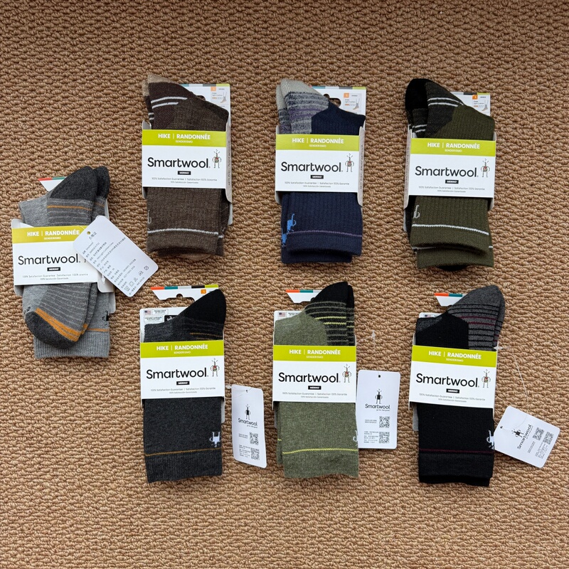 Smartwool Men's and Women's Mid-Calf Merino Wool Socks with Towel Bottom Shock-Absorbing Hiking and Outdoor Sports Socks