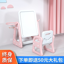Childrens double-sided writing board easel magnetic whiteboard small blackboard drawing brush Childrens household bracket drawing board graffiti
