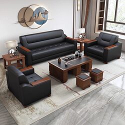 Leather Company Sofa Office Sofa Business VIP Reception Negotiation Minimalist Rest Reception Office Sofa