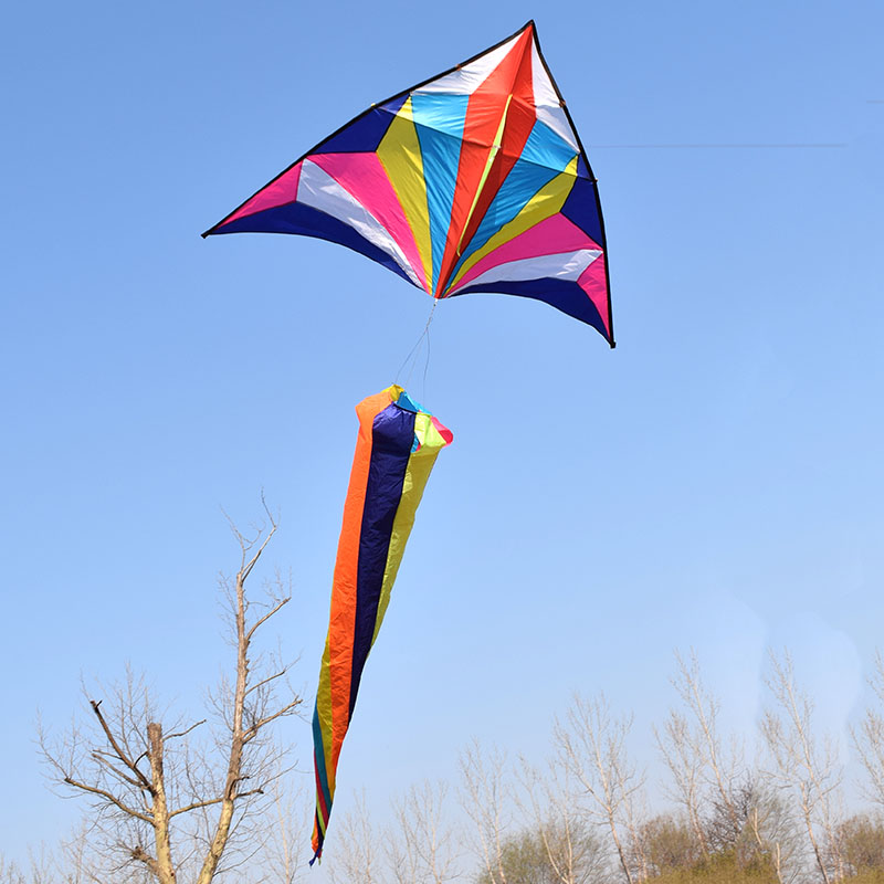 Diamond Kite Big Mega Large Weifang High-end Professional Umbrella Cloth Breeze easy to fly with wire wheel dazzling triangular kite