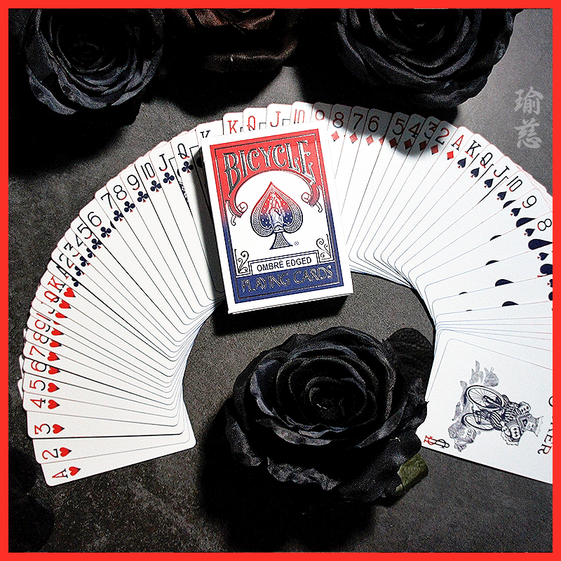 (Yu Ci Hua cut)BicycleOMBRE Red and blue Gradient Bicycle Card Limited Magic Collectible Poker Card