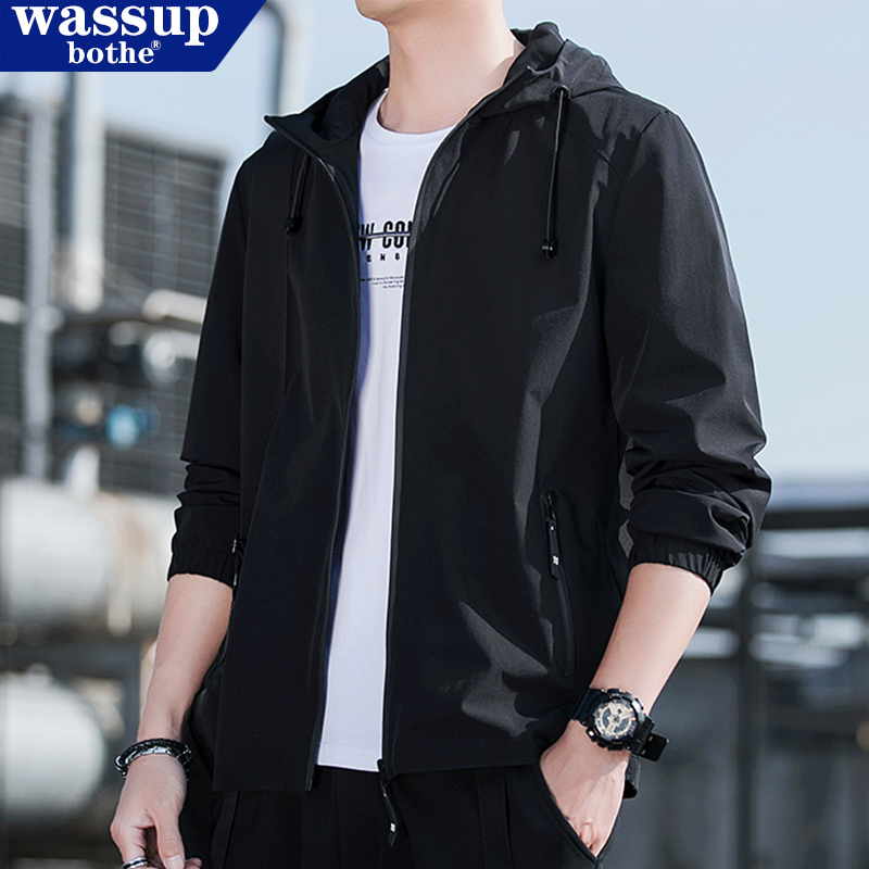 Jacket, Windbreaker, 2026 Autumn and Winter Men's Windproof Casual Sports Black Coat, Workwear Hooded Top Jacket, Windbreaker, 2026 Autumn and Winter Men's Windproof Casual Sports Black Coat, Workwear Hooded Top