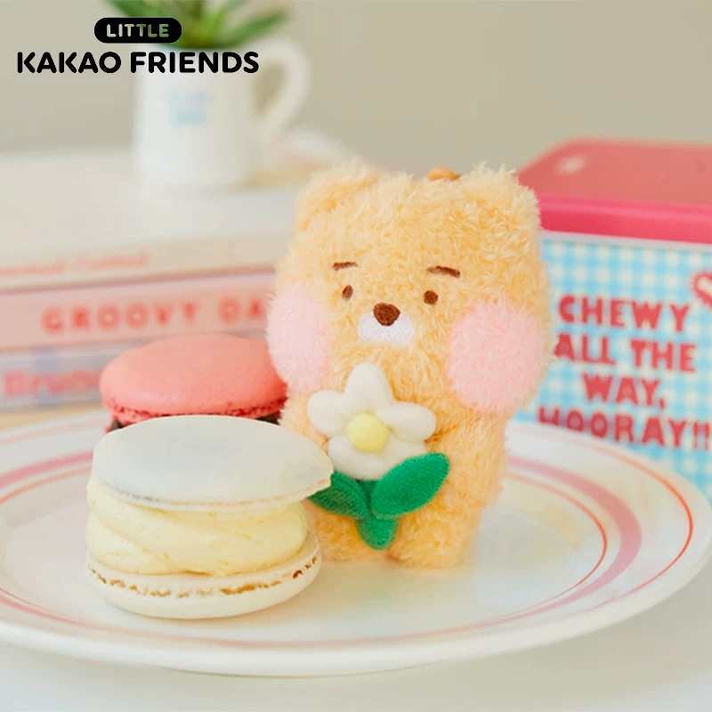 Kakao Friends MINI пушистая серия плюшевые ключи-бляшка（face） румяна и цветок подарок кулон подвеска украшение