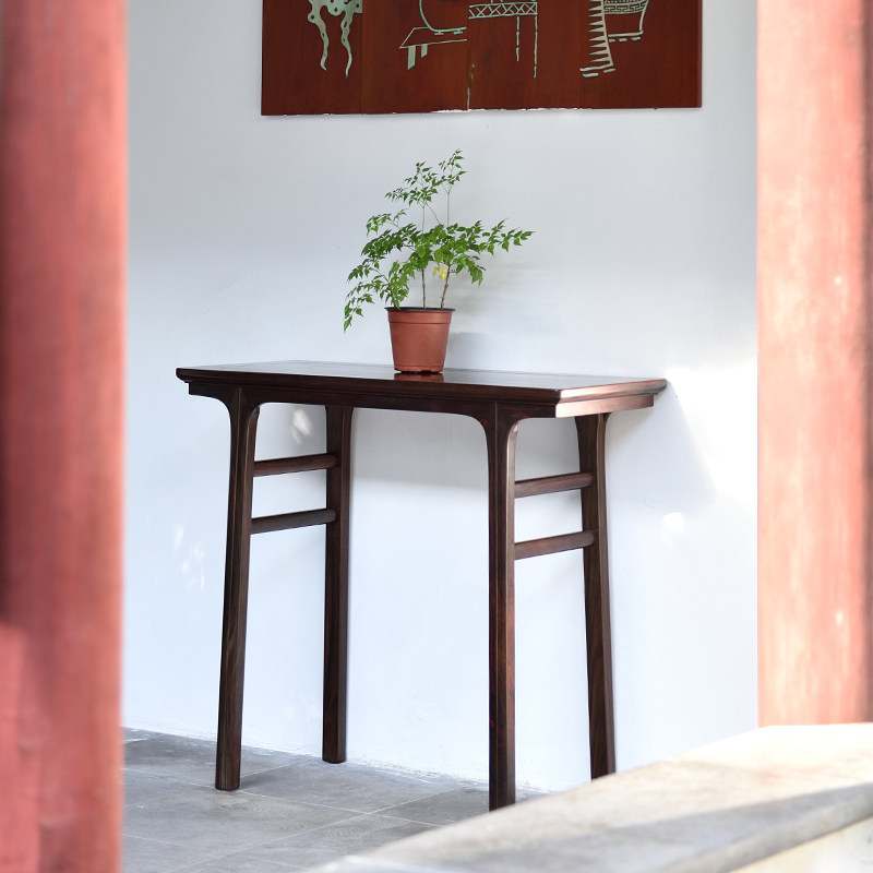 Art League Yum Sheng Laos red acid branch small case sitting room mahogany flat head case incense case Lun Ming room money porch table