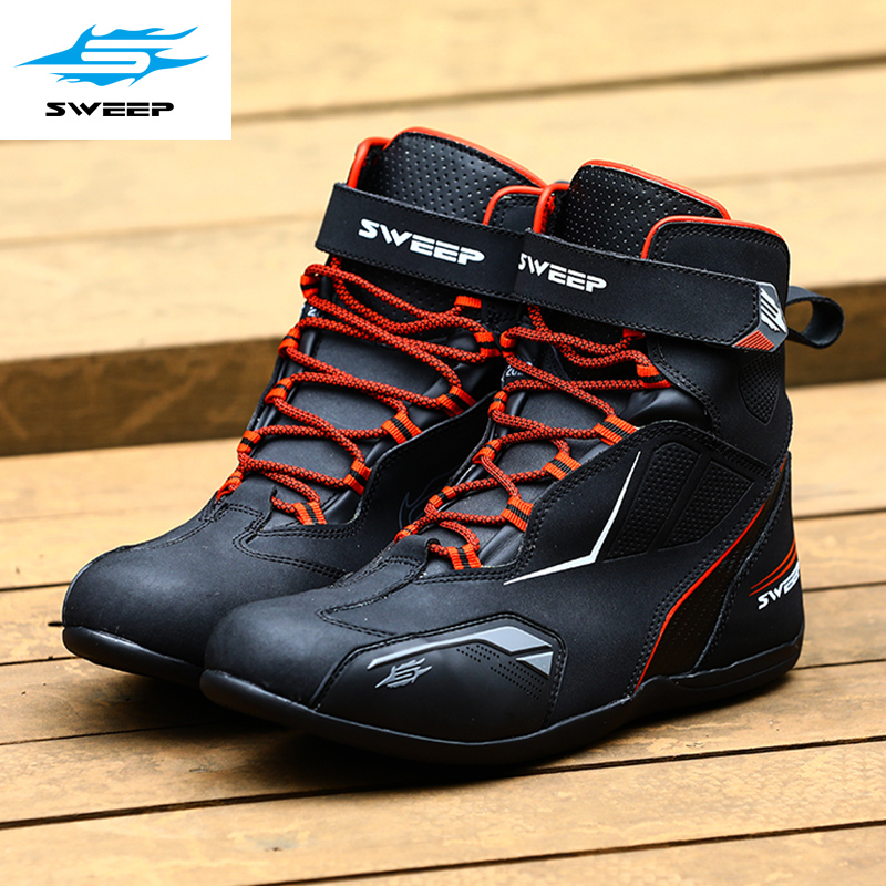 SWEEP Moron Locomotive Boots All Season Racing Car Riding Sports Car Men's Anti-Fall Road Board Shoes Waterproof And Anti-Fall Wing Tiger