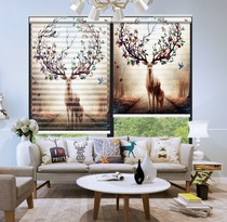 Shutter curtain shading lifting roller blinds Nordic Living room toilet aluminum alloy bathroom waterproof home free of punch