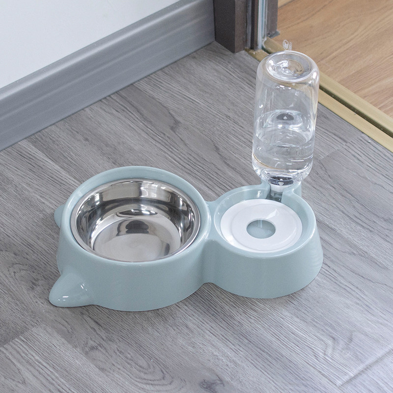 Cat bowl Double bowl Non-wet mouth drinking bowl Cat automatic drinking water dispenser Cat food bowl Cat supplies