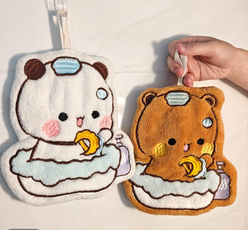 Cute, Absorbent, Quick-Drying, Thickened Hanging Hand Towel for Home Use in Bathroom and Kitchen