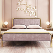 Iron bed Nordic style princess bed ins net red iron bed double bed 1 5 1 8 meters simple modern iron frame bed