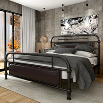 Iron bed Nordic style soft-covered iron frame 1 2 1 5 m 1 8 m single double bed childrens iron bed modern simplicity