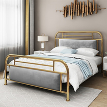 Iron bed double bed Nordic style princess light luxury iron frame bed 1 5 m 1 8 m soft clad iron bed simple and modern