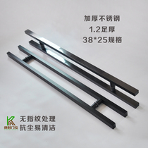  Stainless steel thickened handle matte black glass door handle mounted door armrest black titanium handle frameless door