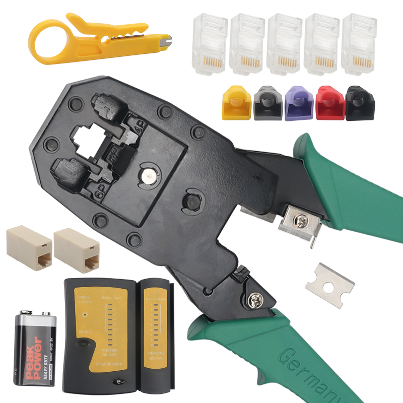 Net route crimping pliers suit Internet tester Five classes six types of seven types of wire pressure pliers to pick up the crystal head joint mesh pliers tool pliers
