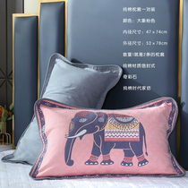Pure cotton gauze pillowcase a pair of full cotton thickened high-end soft sweat-absorbing household breathable adult pillowcase