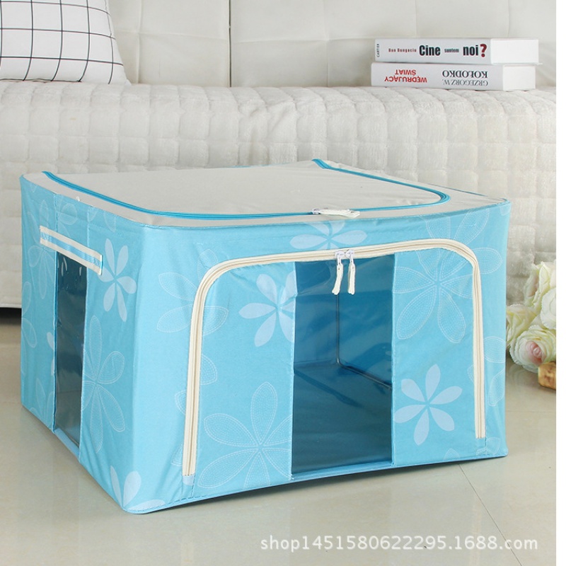 Oxford cloth Baina box Three steel frame storage box Double window underwear storage box King size storage box activity