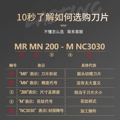 Круглая головка лезвия с ЧПУ MRMN300 Алюминий Используйте слот чугун.