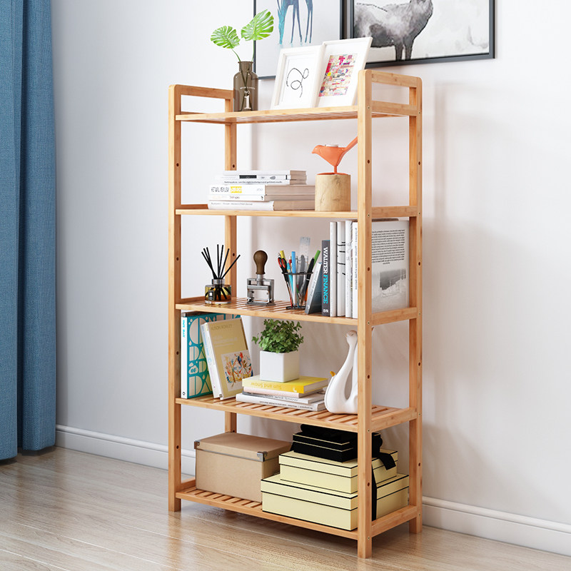 NNan Bamboo Shelf Simple Living Room Floor Bookcase Room With Shelf Room Shelf Shelving MAKEUP ROOM BATHROOM SHELVING SHELF FLOOR SHELF