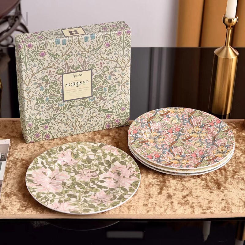 Spode Morris&Co Series High-End Ceramic Afternoon Tea Snack Plate, High-Value Home Dining Plate Gift Box Spode Morris&Co Series High-End Ceramic Afternoon Tea Snack Plate, High-Value Home Dining Plate Gift Box