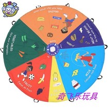 Carlemian Food Rainbow Umbrella Throw Up Game Kindergarten Sensory Training Equipment Childrens Toys