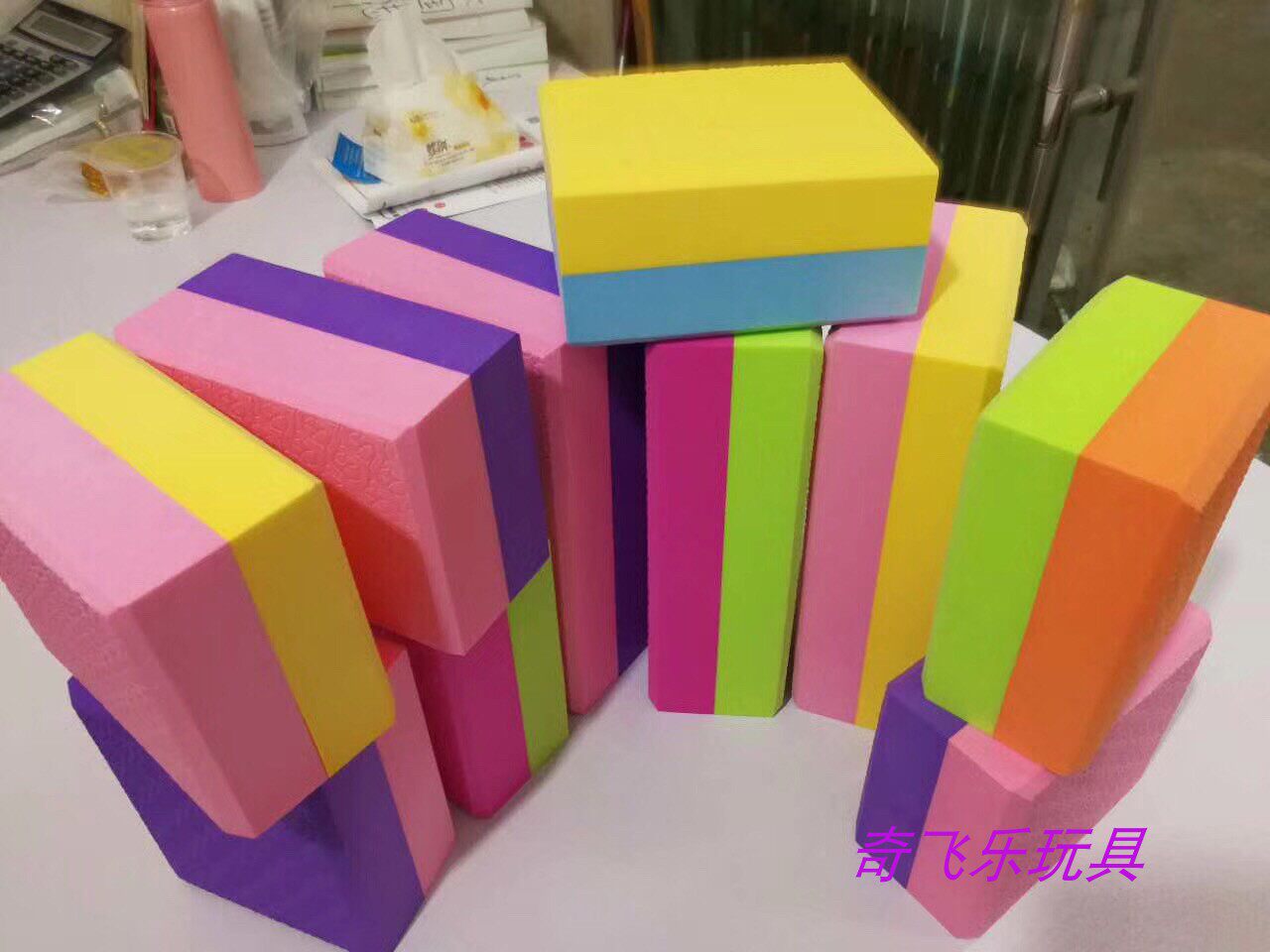 Children Jump Dance Pressure Leg Practice Special Soft Open Brick Bicolor Color High Density Yoga Brick Foam Sponge Brick