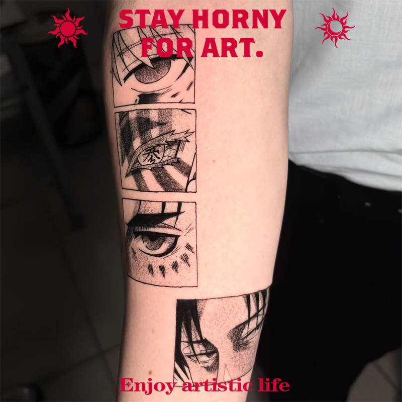Demon Slayer Kimetsu No Yaiba Herbal Tattoo Stickers for Legs and Arms, Semi-Permanent, Waterproof, Long-Lasting, Realistic