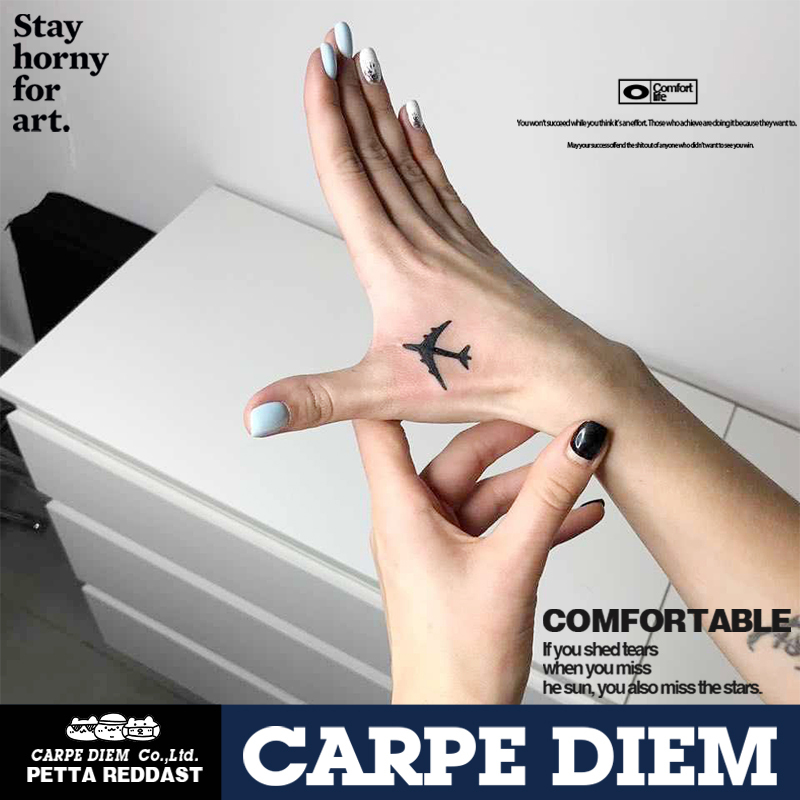 Waste House Tattoo Niche Design Airplane Hand Tiger Mouth Tattoo Stickers High-End Unisex Herbal Tattoo