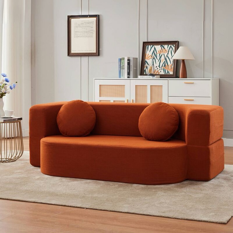 Vacuum Compressed Retro Sofa Bed for Small Apartments, Living Rooms, Bedrooms, Leisure Folding Dual-Purpose Lazy Modular Sofa