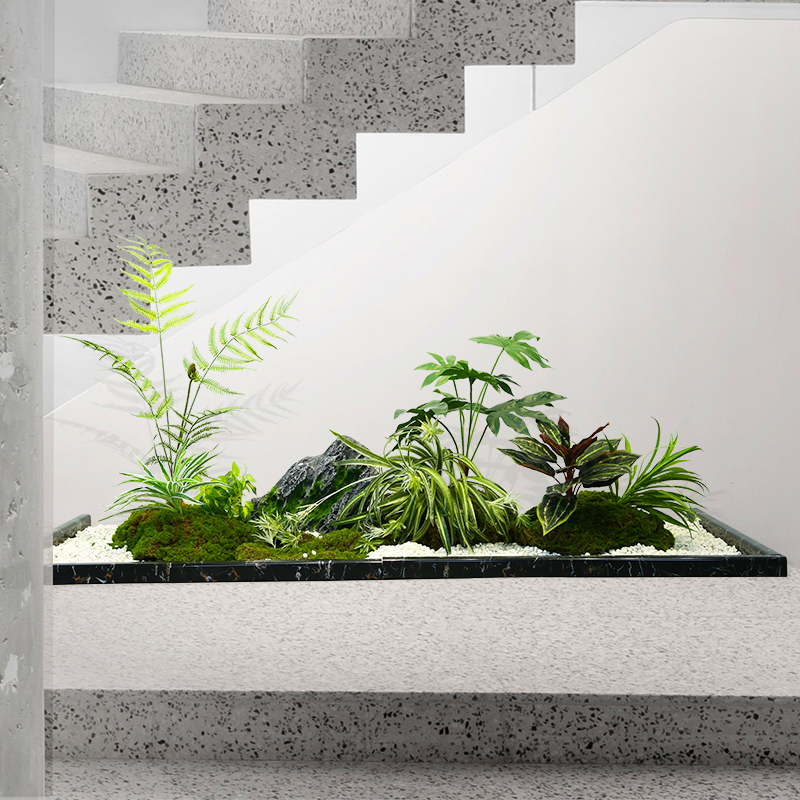 Simulated Green Plant Landscaping Combination for Balcony Decoration, Indoor Artificial Plants for Window Display, Staircase Corner Landscaping Trees Simulated Green Plant Landscaping Combination for Balcony Decoration, Indoor Artificial Plants for Window Display, Staircase Corner Landscaping Trees