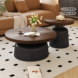 Round Coffee Table for Living Room, Suitable for Small Apartments, with a Light Luxury and High-End Feel, Made of Carbon Steel, Coffee Table Set for Guesthouses and B&Bs