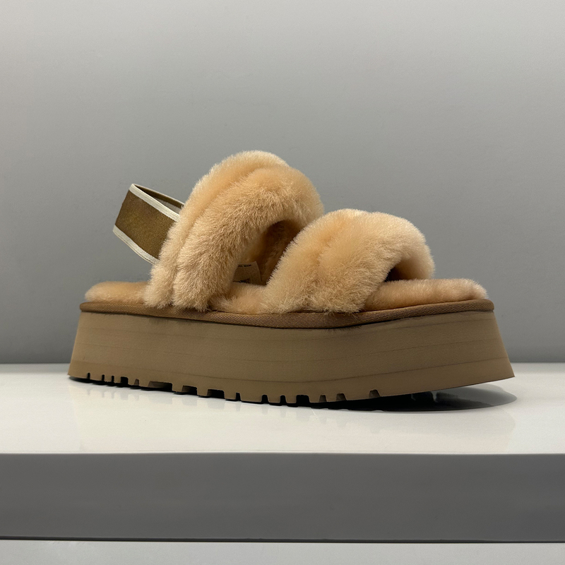 Women's Furry Slippers for Outdoor Wear, 2026 New Model from Henan Sangpo, Disco Style, Height-Increasing, Thick-Soled, Fashionable Wool Slide Slippers Women's Furry Slippers for Outdoor Wear, 2026 New Model from Henan Sangpo, Disco Style, Height-Increasing, Thick-Soled, Fashionable Wool Slide Slippers