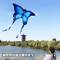 High-end LED breeze easy-flying luminous kite for beginners new crystal blue butterfly kite Weifang adult large