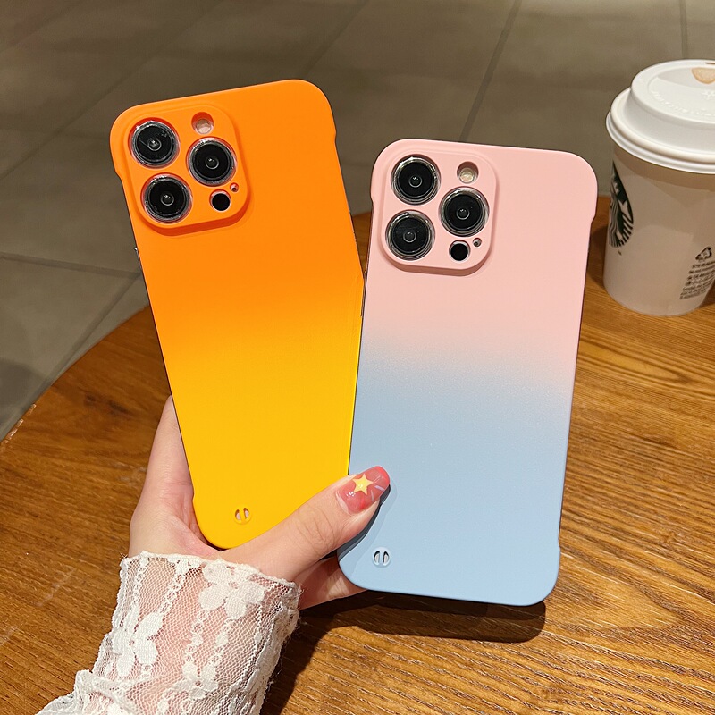 Suitable for iPhone 17 Pro Max, Apple 14 Phone Case, 12 Men's and Women's Models, 16 Simple Style, 13 Pro Half-Cover Hard Case, X/Xs/Xr Ultra-Thin, 7/8 Plus Gradient Color, Two-Tone Skin Feel, Borderless Pro