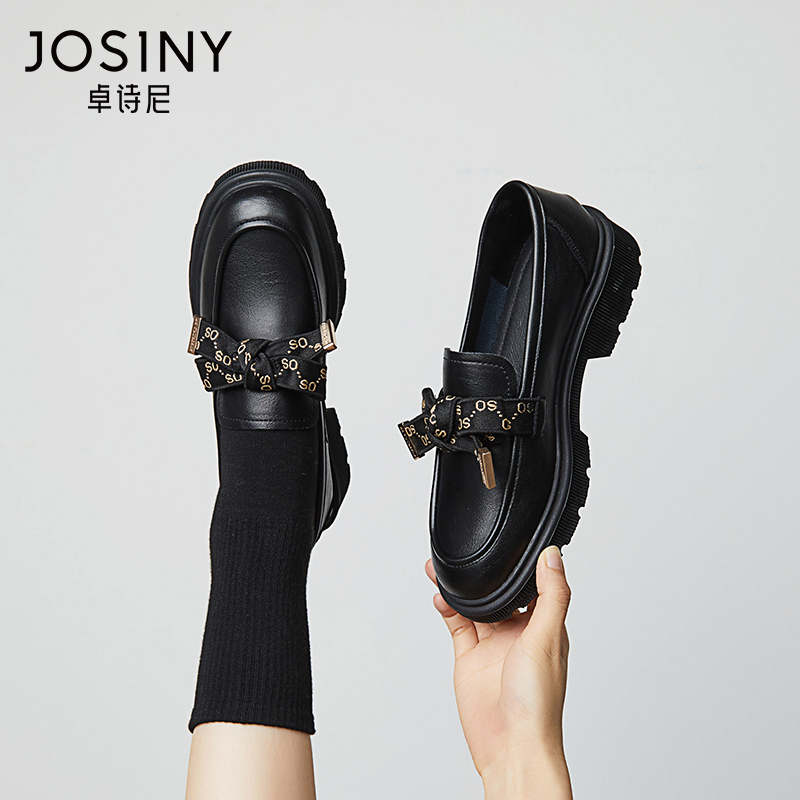 Zhuosini 2022 spring and autumn new women's shoes single shoes thick bottom British small leather shoes all-match loafer shoes women