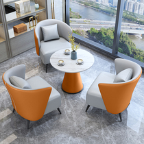 Light luxury and simple single sofa chair coffee table combination leisure hotel lobby beauty salon reception table and chairs for reception and negotiation