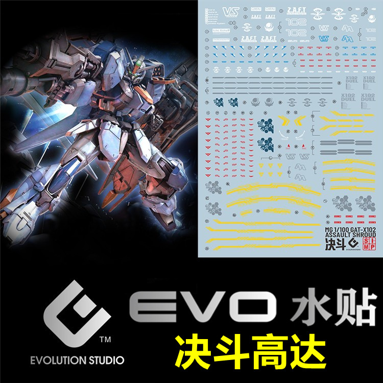 (EVO)MG Duel Gundam GAT-X102 Duel Gundam (Full Armor) Fluorescent Water Decal