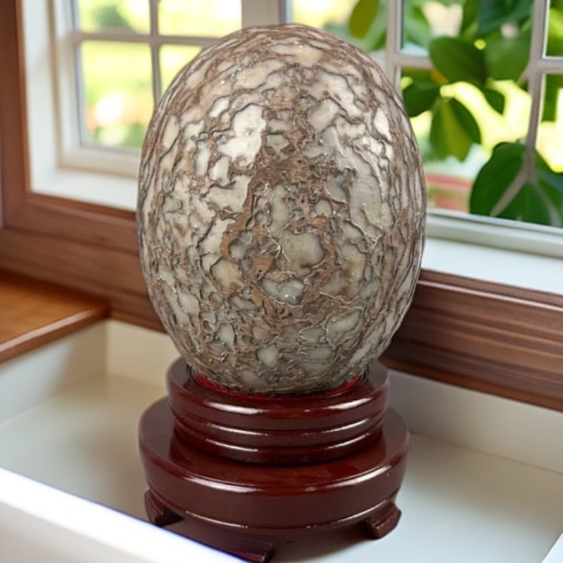 Natural Tubercular Stone Egg, Tree Bark Stone Egg, Dinosaur Stone Egg, Raw Stone Ornament, Ornamental Stone, Rare Stone, Collection Stone, Other Mountain Stones
