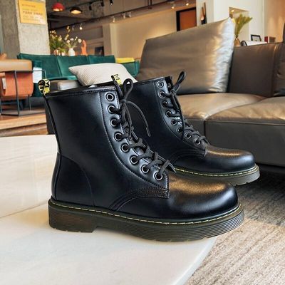 情侣秋冬款马丁靴女鞋牛筋底厚底短靴